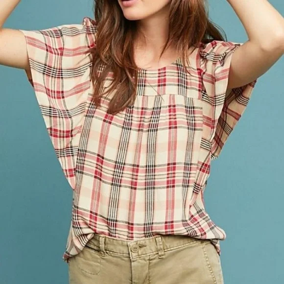 Maeve by Anthropologie Multi-Color Plaid Shirt - Picture 1 of 9